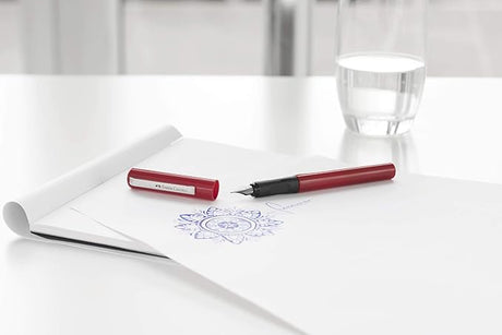 Faber - Castell Fountain Pen Red Design Medium Nib + 6 Blue Ink Cartridges - Al Kabayel Discount CentreFaber - Castell Fountain Pen Red Design Medium Nib + 6 Blue Ink CartridgesPens, Pencils & MarkersFABER - CASTELLAl Kabayel Discount Centre