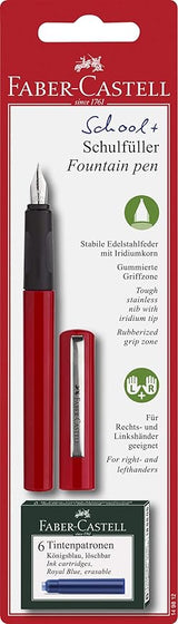 Faber - Castell Fountain Pen Red Design Medium Nib + 6 Blue Ink Cartridges - Al Kabayel Discount CentreFaber - Castell Fountain Pen Red Design Medium Nib + 6 Blue Ink CartridgesPens, Pencils & MarkersFABER - CASTELLAl Kabayel Discount Centre