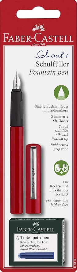 Faber - Castell Fountain Pen Red Design Medium Nib + 6 Blue Ink Cartridges - Al Kabayel Discount CentreFaber - Castell Fountain Pen Red Design Medium Nib + 6 Blue Ink CartridgesPens, Pencils & MarkersFABER - CASTELLAl Kabayel Discount Centre