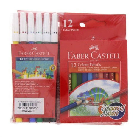 Faber - Castell Jumbo Crayon Faber Color Pen 6 Pcs + Color Pencil 12 Pcs - Al Kabayel Discount CentreFaber - Castell Jumbo Crayon Faber Color Pen 6 Pcs + Color Pencil 12 PcsColor PencilsFABER - CASTELLAl Kabayel Discount Centre