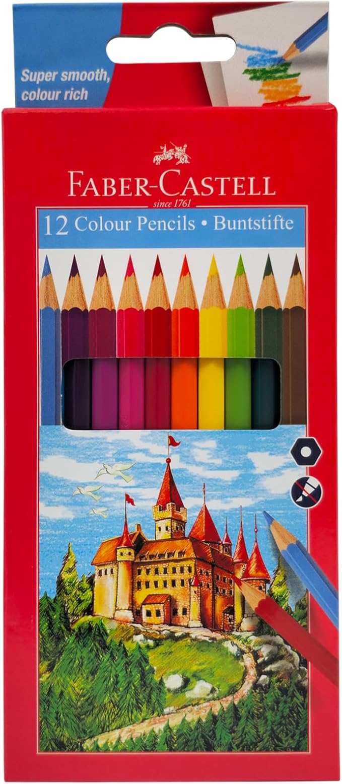 FABER CASTELL Stationery Colouring Kit, Color pencils 12+Color pen 6+ Wax Crayons 12+Eraser+Sharpener+ Clear Pouch - Al Kabayel Discount CentreFABER CASTELL Stationery Colouring Kit, Color pencils 12+Color pen 6+ Wax Crayons 12+Eraser+Sharpener+ Clear PouchPens, Pencils & MarkersFABER CASTELLAl Kabayel Discount Centre