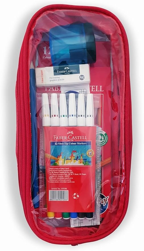 FABER CASTELL Stationery Kit, Colour pencils 12+ Colour pen 6+ Pencil+Ruler 15cm+Eraser+Sharpener - Al Kabayel Discount CentreFABER CASTELL Stationery Kit, Colour pencils 12+ Colour pen 6+ Pencil+Ruler 15cm+Eraser+SharpenerPens, Pencils & MarkersFABER CASTELLAl Kabayel Discount Centre