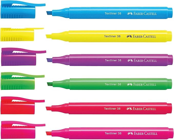 Faber - Castell Textliner 38 Highlighter 6 - Pieces, Multicolor - Al Kabayel Discount CentreFaber - Castell Textliner 38 Highlighter 6 - Pieces, MulticolorPens, Pencils & MarkersFABER - CASTELLAl Kabayel Discount Centre