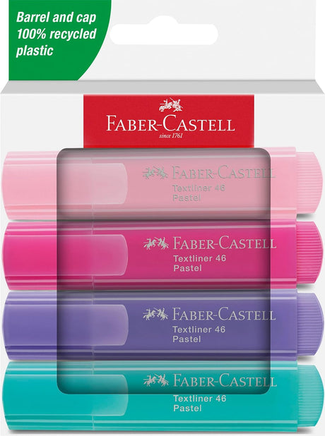 Faber-Castell Textliner Pastel Highlighters – 4-Piece Assorted Set (Blush, Purple Pink, Lilac & Turquoise) - Al Kabayel Discount CentreFaber-Castell Textliner Pastel Highlighters – 4-Piece Assorted Set (Blush, Purple Pink, Lilac & Turquoise)HighlighterFABER-CASTELLAl Kabayel Discount Centre