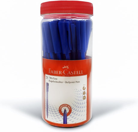 Faber-Castell Tri-Flow Ballpoint Pen 0.7mm – Jar of 25 (Blue) - Al Kabayel Discount CentreFaber-Castell Tri-Flow Ballpoint Pen 0.7mm – Jar of 25 (Blue)Pens, Pencils & MarkersFABER-CASTELLAl Kabayel Discount Centre
