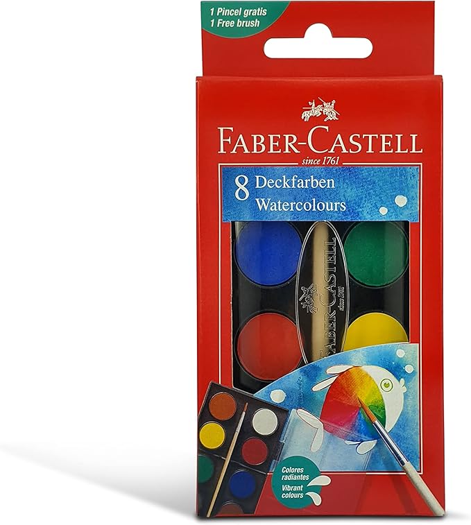 Faber - Castell Watercolors 8 Color 24Mm - Al Kabayel Discount CentreFaber - Castell Watercolors 8 Color 24MmPaintsFABER - CASTELLAl Kabayel Discount Centre