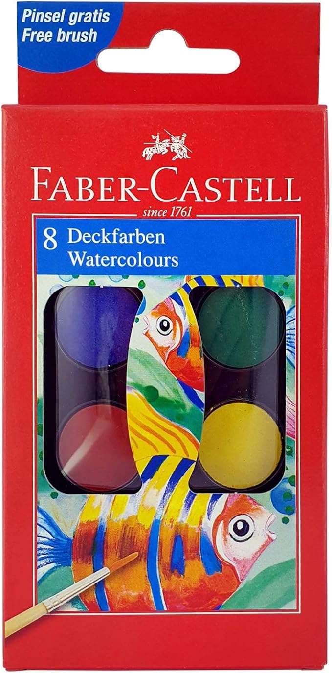 Faber - Castell Watercolors 8 Color 24Mm - Al Kabayel Discount CentreFaber - Castell Watercolors 8 Color 24MmPaintsFABER - CASTELLAl Kabayel Discount Centre