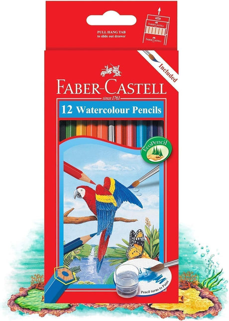 Faber - Castell Watercolour Pencils – 12 Colours | Parrot Design Cardboard Box | EcoPencil - Al Kabayel Discount CentreFaber - Castell Watercolour Pencils – 12 Colours | Parrot Design Cardboard Box | EcoPencilColor PencilsFABER CASTELLAl Kabayel Discount Centre