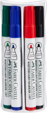 Faber - Castell Whiteboard Marker Bullet Set Of 4Pcs+ Duster, Assorted 1587D - Al Kabayel Discount CentreFaber - Castell Whiteboard Marker Bullet Set Of 4Pcs+ Duster, Assorted 1587DPens, Pencils & MarkersFABER - CASTELLAl Kabayel Discount Centre