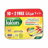Falcon 12pcs Rectangular Aluminium Container with Lid 25.6cm*32.6cm*6cm - 73365 - Al Kabayel Discount CentreFalcon 12pcs Rectangular Aluminium Container with Lid 25.6cm*32.6cm*6cm - 73365DisposablesFALCONAl Kabayel Discount Centre