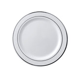 Falcon 20pcs Luxury Plastic Plates 19cm Dia, Ivory/Silver Rings - Al Kabayel Discount CentreFalcon 20pcs Luxury Plastic Plates 19cm Dia, Ivory/Silver RingsDisposablesFALCONAl Kabayel Discount Centre