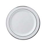 Falcon 20pcs Luxury Plastic Plates 26cm Dia, Ivory/Silver Rings - Al Kabayel Discount CentreFalcon 20pcs Luxury Plastic Plates 26cm Dia, Ivory/Silver RingsDisposablesFALCONAl Kabayel Discount Centre