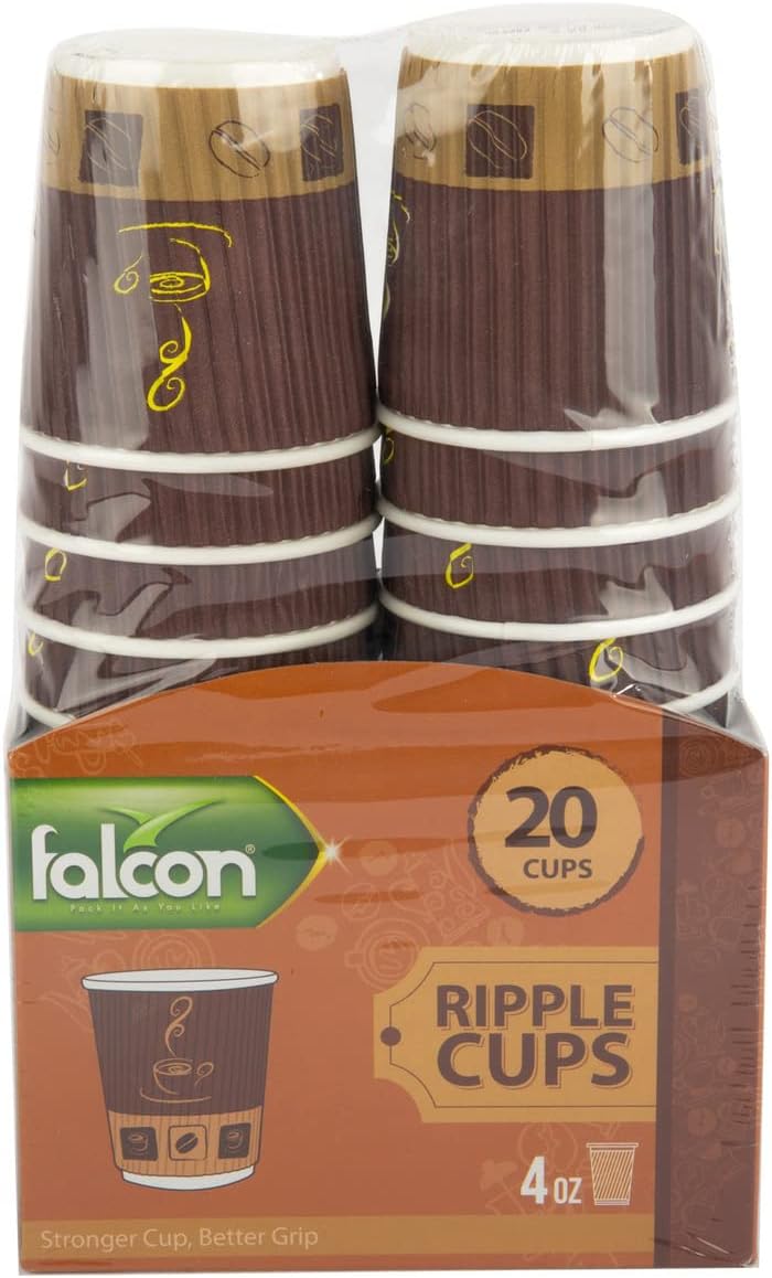 Falcon 20pcs Paper Ripple Cups 4oz Brown - Al Kabayel Discount CentreFalcon 20pcs Paper Ripple Cups 4oz BrownDisposablesFALCONAl Kabayel Discount Centre