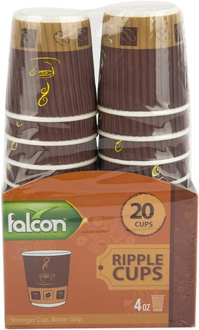 Falcon 20pcs Paper Ripple Cups 4oz Brown - Al Kabayel Discount CentreFalcon 20pcs Paper Ripple Cups 4oz BrownDisposablesFALCONAl Kabayel Discount Centre