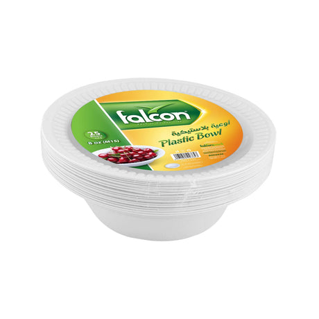 Falcon 25pcs Disposable Plastic Bowls 8oz - Al Kabayel Discount CentreFalcon 25pcs Disposable Plastic Bowls 8ozDisposablesFALCONAl Kabayel Discount Centre