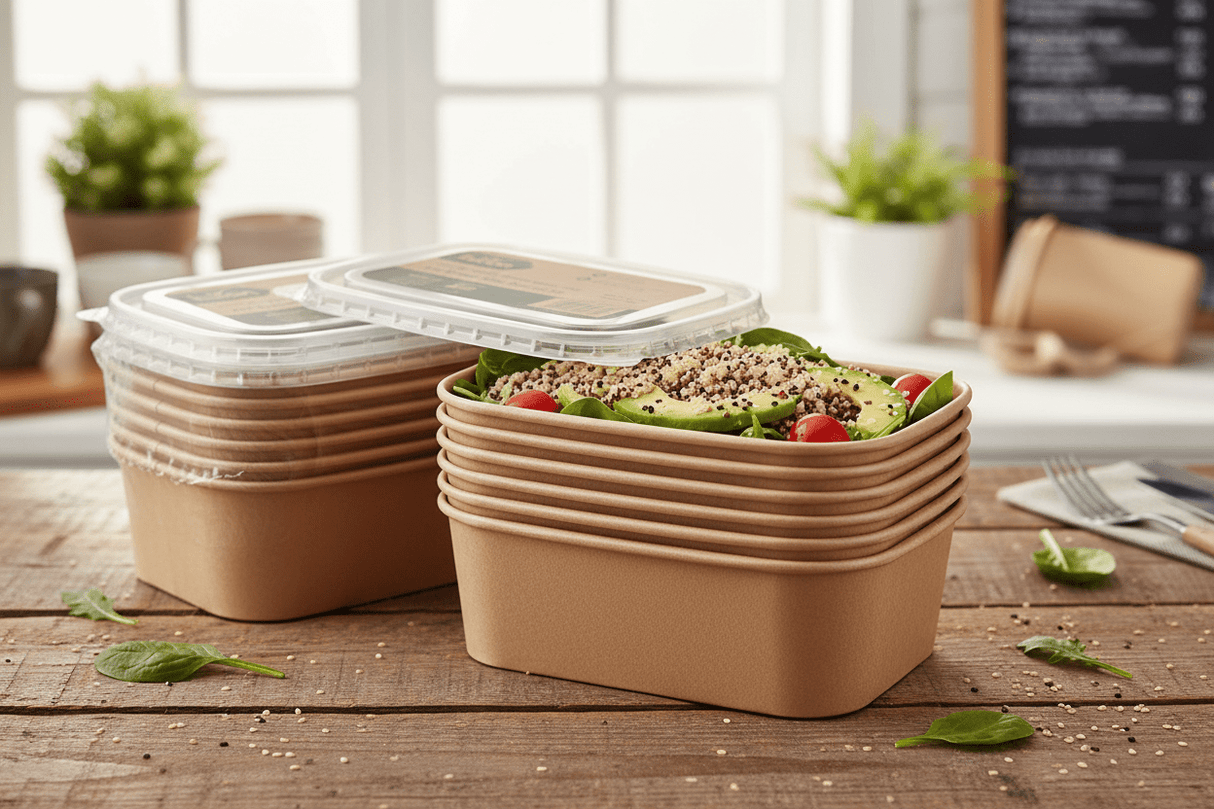 Falcon 6pcs Kraft Rectangular Salad Bowl with Lid 750ml - Al Kabayel Discount CentreFalcon 6pcs Kraft Rectangular Salad Bowl with Lid 750mlDisposablesFALCONAl Kabayel Discount Centre