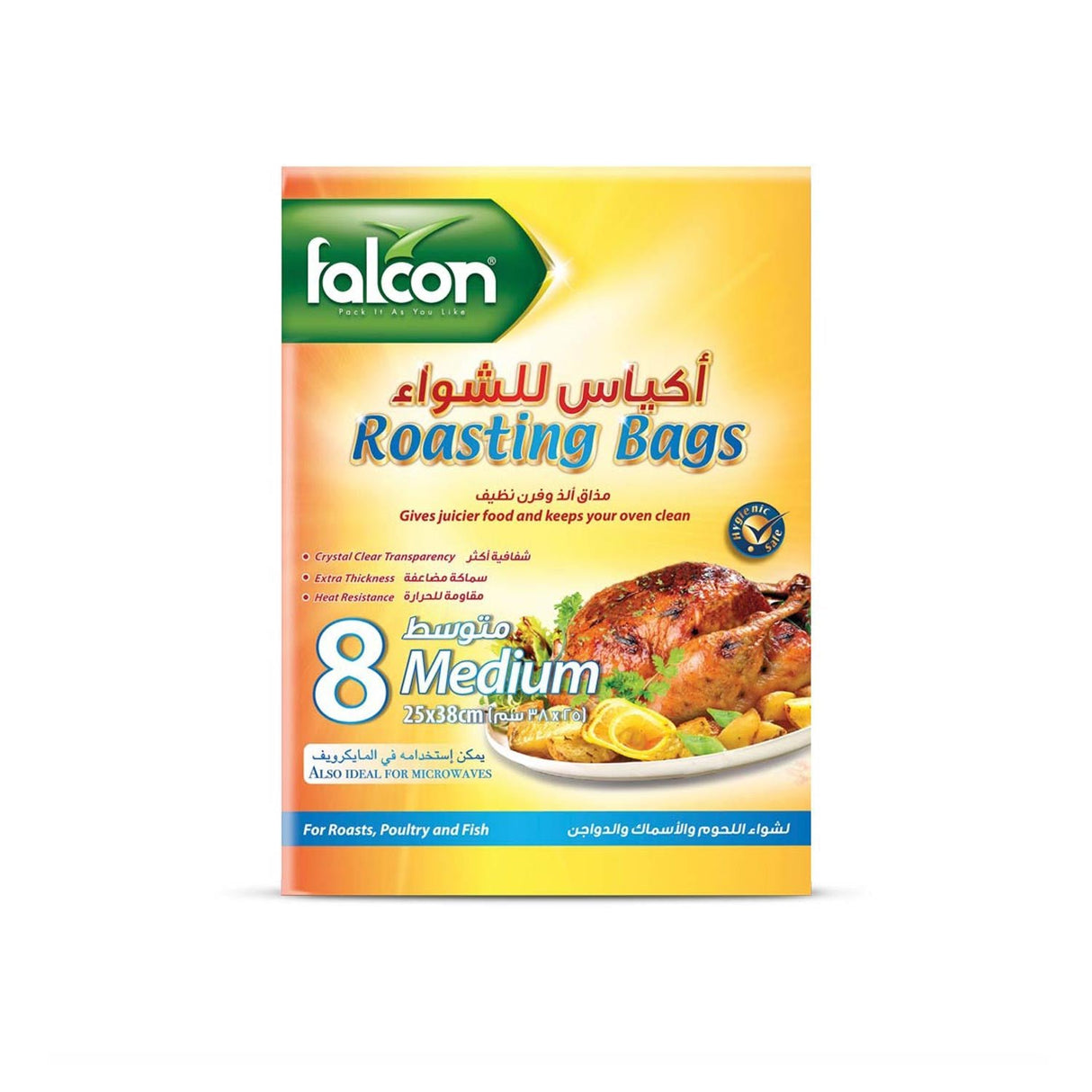 Falcon 8 Medium Roasting Bags 25cm*38cm, Extra Thickness, Heat Resistance - Al Kabayel Discount CentreFalcon 8 Medium Roasting Bags 25cm*38cm, Extra Thickness, Heat ResistanceDisposablesFALCONAl Kabayel Discount Centre
