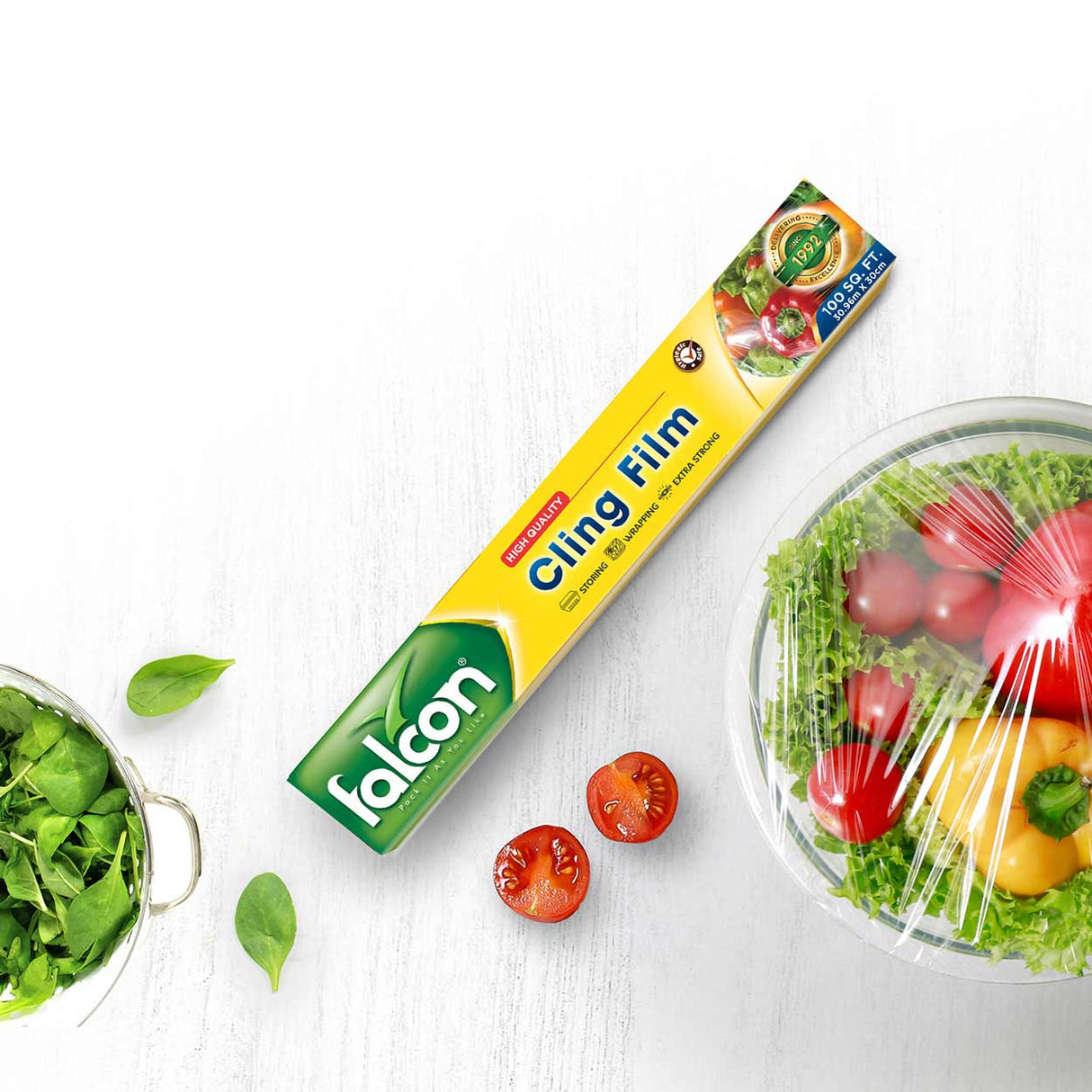 Falcon Cling Film 30.96m*30cm, 100sq.ft, Extra Strong - Wrapping - Al Kabayel Discount CentreFalcon Cling Film 30.96m*30cm, 100sq.ft, Extra Strong - WrappingJars & Food SaversFALCONAl Kabayel Discount Centre