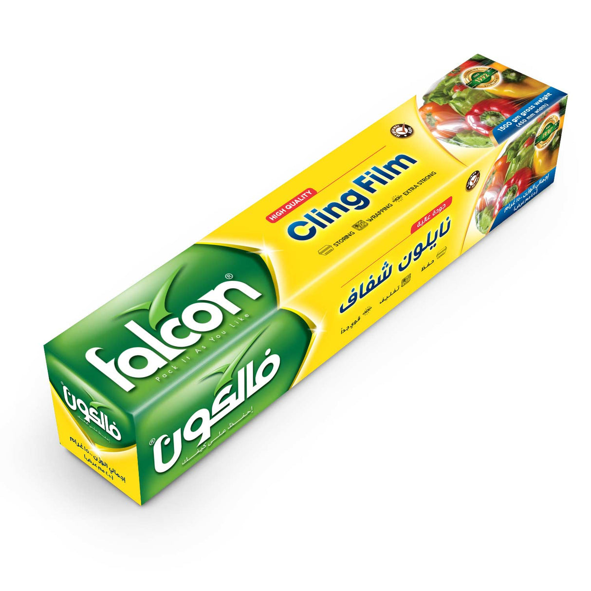 Falcon Cling Film 450mm Width, 1500g Gross Weight, Extra Strong - Wrapping - Al Kabayel Discount CentreFalcon Cling Film 450mm Width, 1500g Gross Weight, Extra Strong - WrappingJars & Food SaversFALCONAl Kabayel Discount Centre