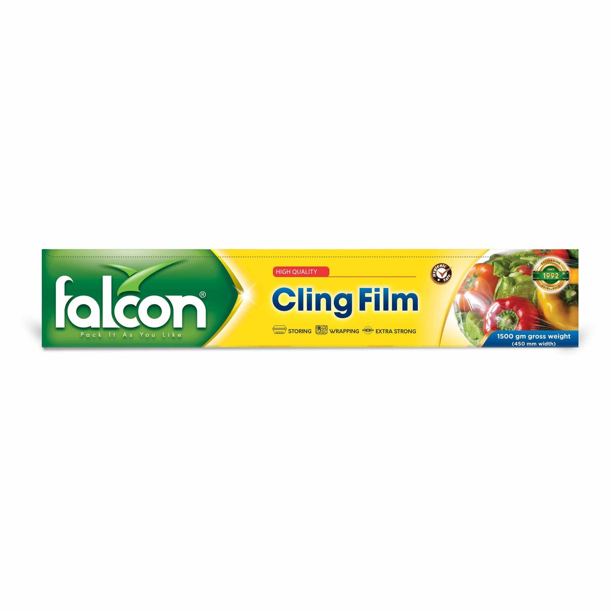 Falcon Cling Film 450mm Width, 1500g Gross Weight, Extra Strong - Wrapping - Al Kabayel Discount CentreFalcon Cling Film 450mm Width, 1500g Gross Weight, Extra Strong - WrappingJars & Food SaversFALCONAl Kabayel Discount Centre