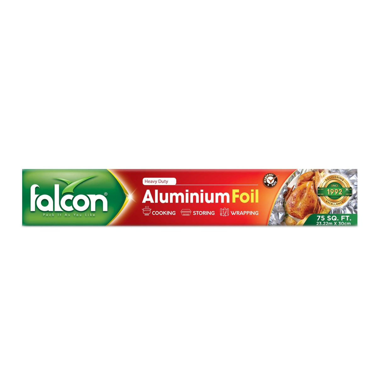 Falcon Heavy Duty Aluminium Foil 23.22m*30cm, 75sq.ft, Cooking - Storing - Wrapping - Al Kabayel Discount CentreFalcon Heavy Duty Aluminium Foil 23.22m*30cm, 75sq.ft, Cooking - Storing - WrappingJars & Food SaversFALCONAl Kabayel Discount Centre