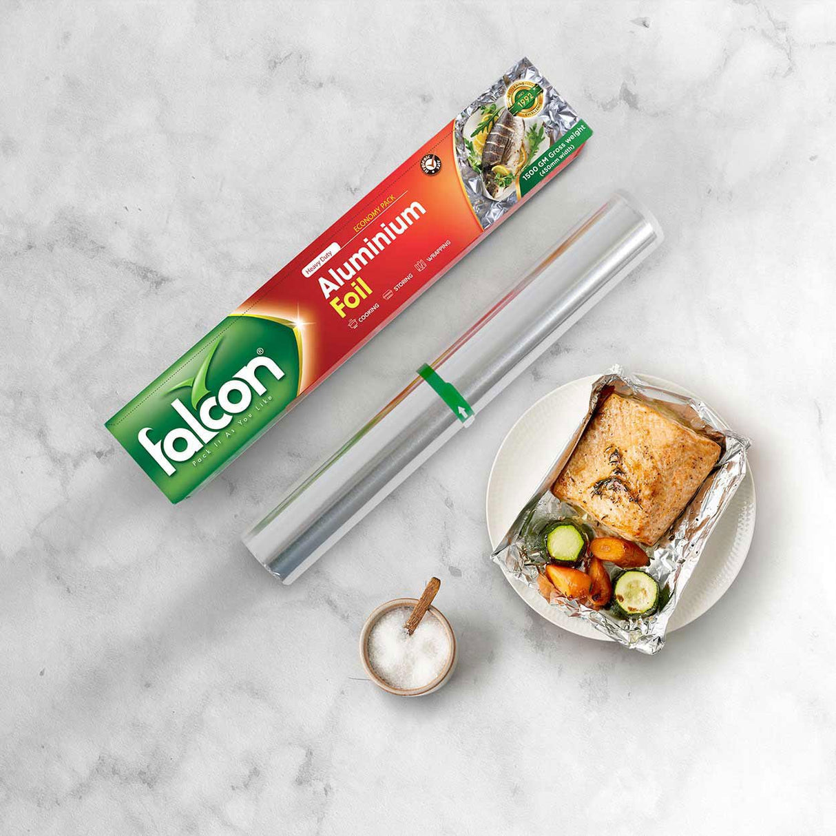 Falcon Heavy Duty Aluminium Foil 450mm Width, 1500g Gross Weight, Cooking - Storing - Wrapping, Economy Pack - Al Kabayel Discount CentreFalcon Heavy Duty Aluminium Foil 450mm Width, 1500g Gross Weight, Cooking - Storing - Wrapping, Economy PackJars & Food SaversFALCONAl Kabayel Discount Centre