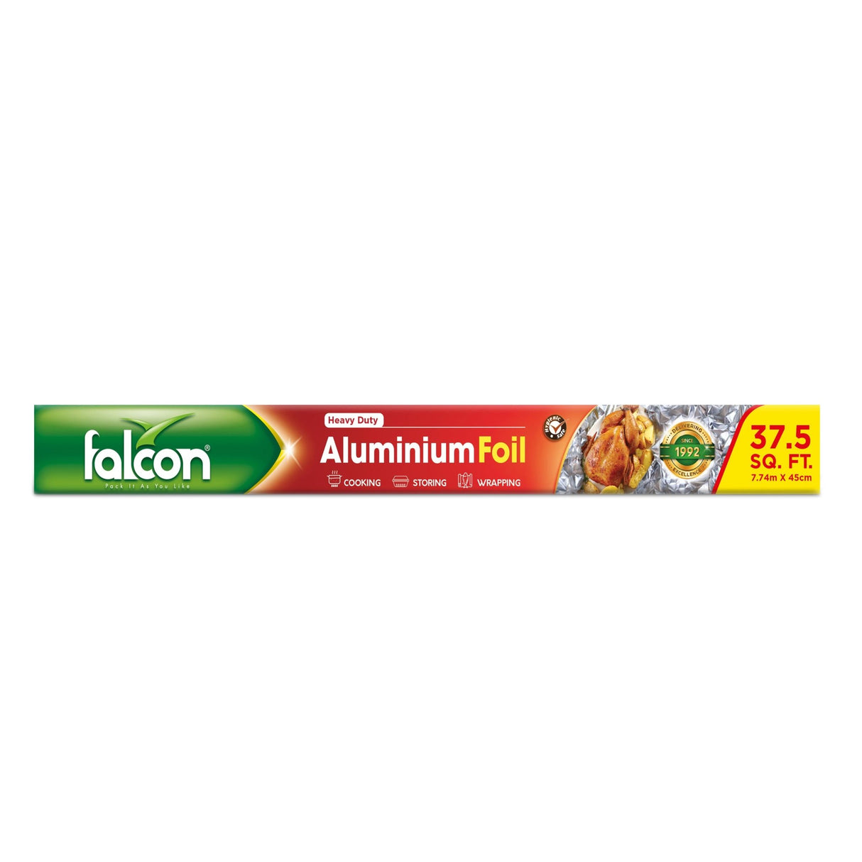 Falcon Heavy Duty Aluminium Foil 7.74m*45cm, 37.5sq.ft, Cooking - Storing - Wrapping - Al Kabayel Discount CentreFalcon Heavy Duty Aluminium Foil 7.74m*45cm, 37.5sq.ft, Cooking - Storing - WrappingJars & Food SaversFALCONAl Kabayel Discount Centre