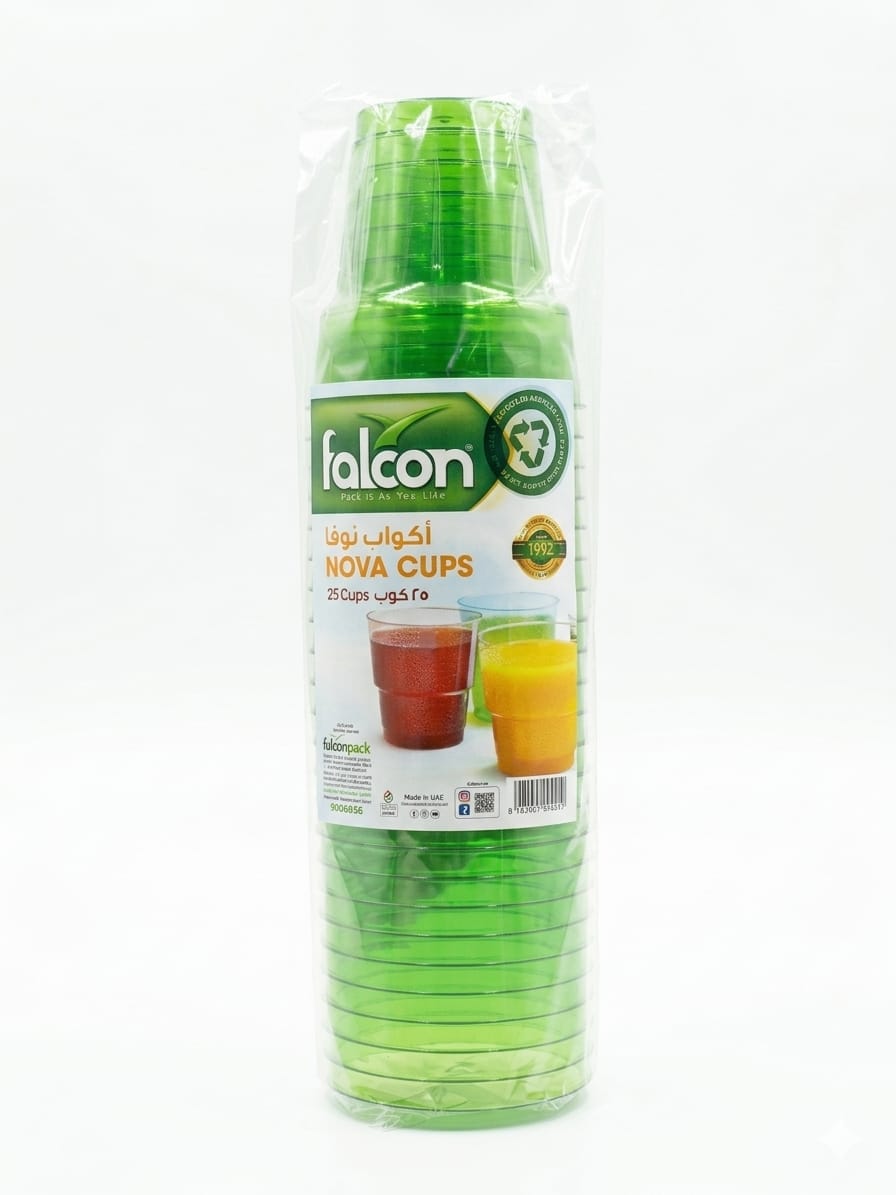 Falcon Nova 230ml Assorted Color Cups – 25 Pieces Pack - Al Kabayel Discount CentreFalcon Nova 230ml Assorted Color Cups – 25 Pieces PackDisposablesFALCONAl Kabayel Discount Centre
