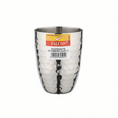 Falcon Stainless Steel Hammered Unbreakable Glass Suitable for Water, Milk, Juice, Tea - 300ml - Al Kabayel Discount CentreFalcon Stainless Steel Hammered Unbreakable Glass Suitable for Water, Milk, Juice, Tea - 300mlTumblersFALCONAl Kabayel Discount Centre