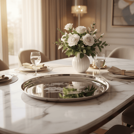 Falcon Stainless Steel Thali Beeded Design Round Deep Serving Plate - 35cmX2cm - Al Kabayel Discount CentreFalcon Stainless Steel Thali Beeded Design Round Deep Serving Plate - 35cmX2cmPlatesFalconAl Kabayel Discount Centre