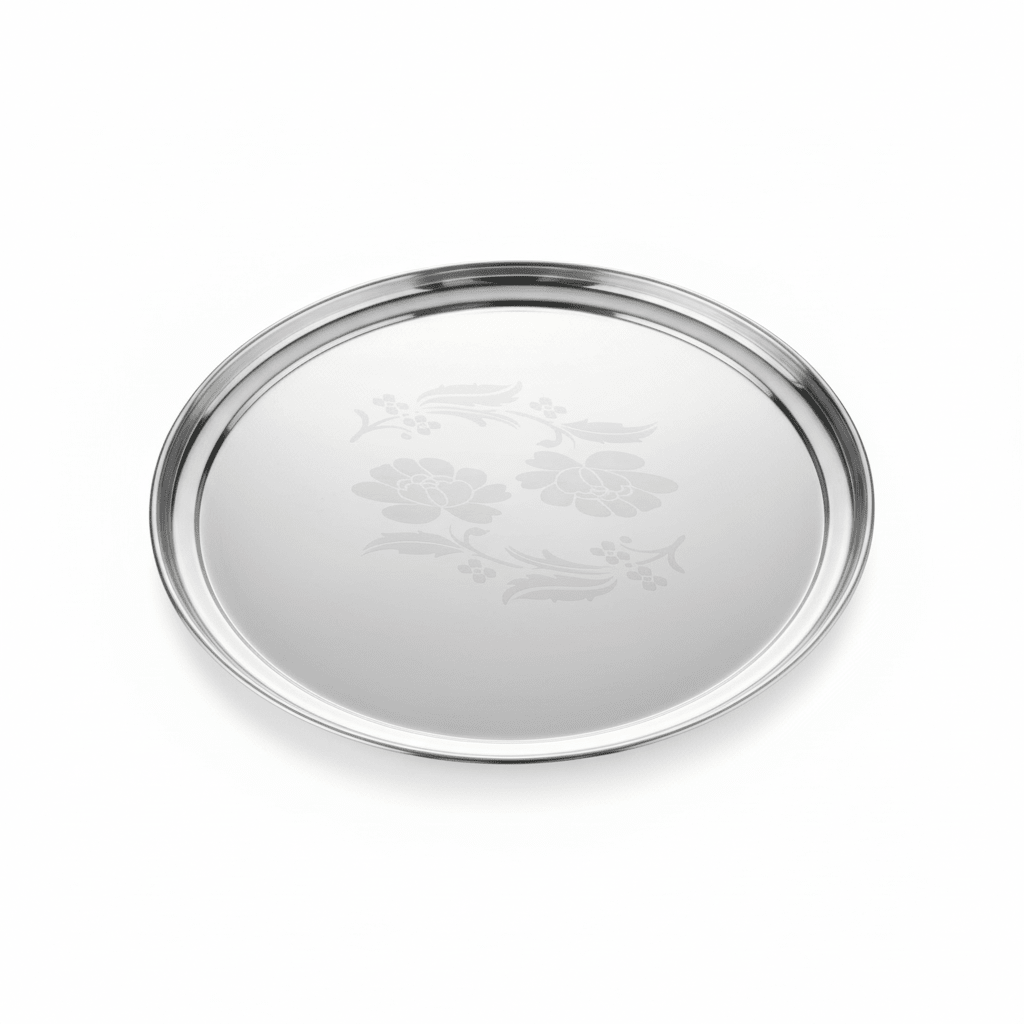 Falcon Stainless Steel Thali Beeded Design Round Deep Serving Plate - 35cmX2cm - Al Kabayel Discount CentreFalcon Stainless Steel Thali Beeded Design Round Deep Serving Plate - 35cmX2cmPlatesFalconAl Kabayel Discount Centre