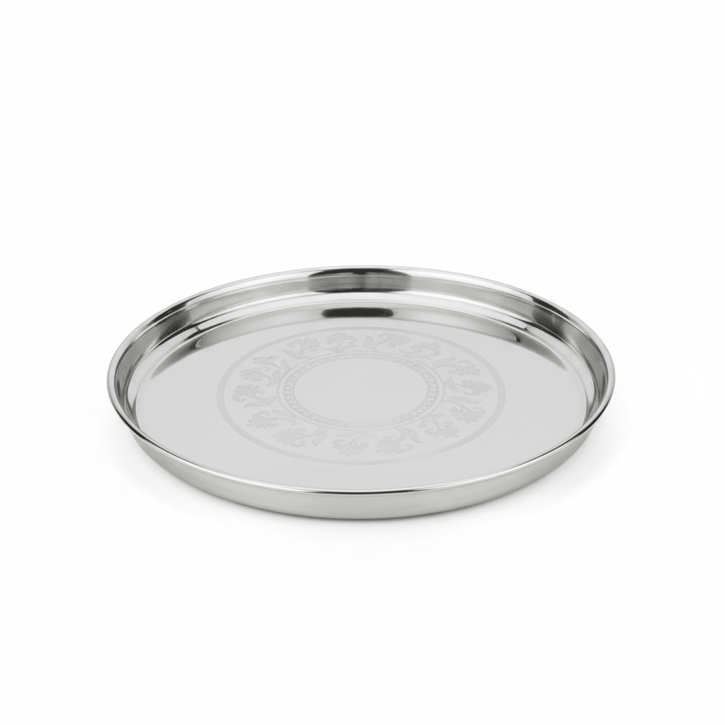 Falcon Stainless Steel Thali Beeded Design Round Serving Plate - 30cmX2cm - Al Kabayel Discount CentreFalcon Stainless Steel Thali Beeded Design Round Serving Plate - 30cmX2cmPlatesFalconAl Kabayel Discount Centre