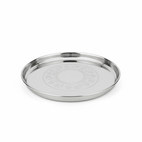 Falcon Stainless Steel Thali Beeded Design Round Serving Plate - 30cmX2cm - Al Kabayel Discount CentreFalcon Stainless Steel Thali Beeded Design Round Serving Plate - 30cmX2cmPlatesFalconAl Kabayel Discount Centre