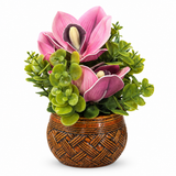 Artificial Flower Plant with Ceramic Pot - 20cm