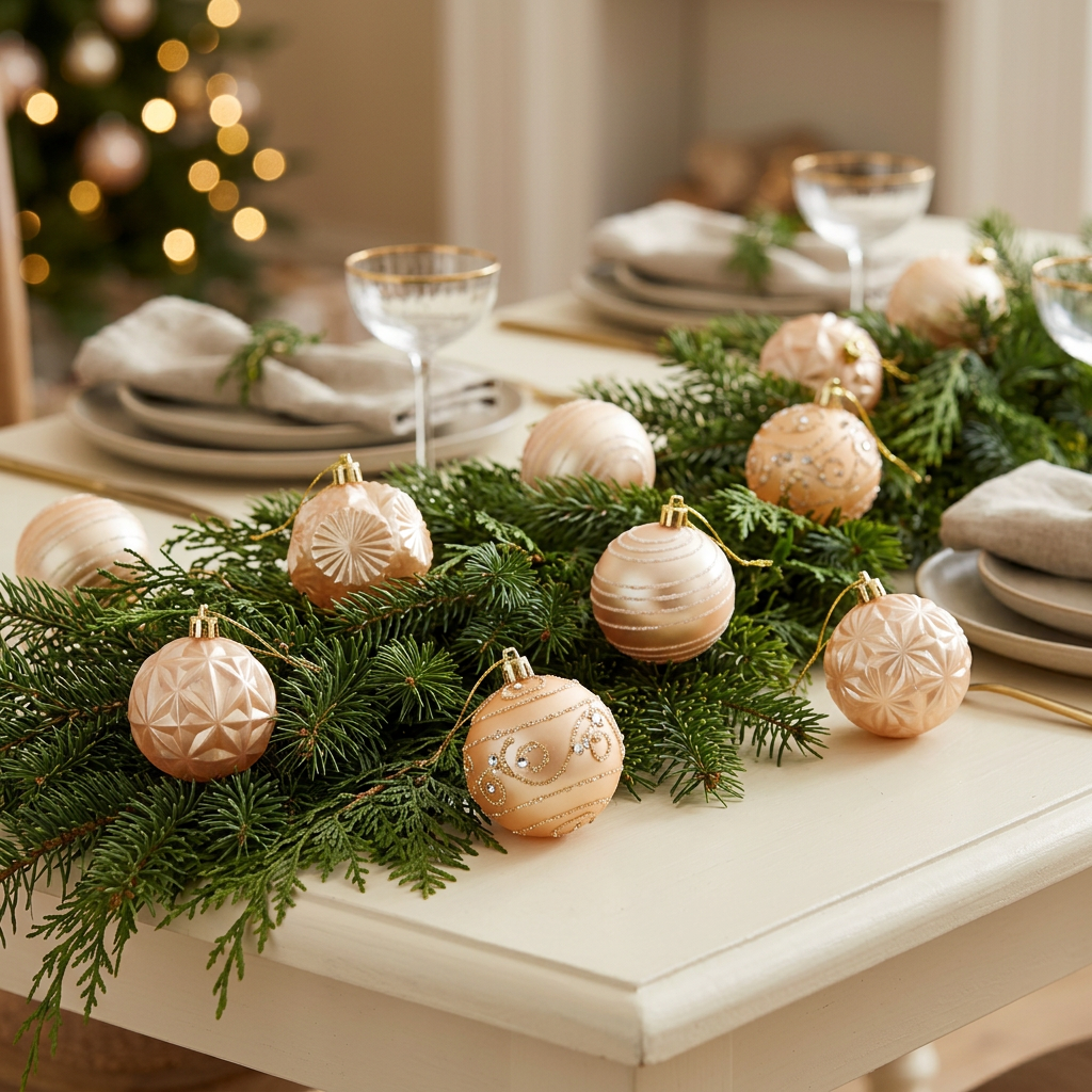 Plastic Christmas Décor Balls 16-Piece Set Champagne gold - 6cm
