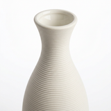Ribbed Ceramic Flower Vase Off-White – 35cm