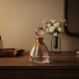 Decorative Glass Perfume Bottle with Gold Accents - 280ml