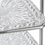 2-Tier Glass Candy Tray with Stand - 18×38cm