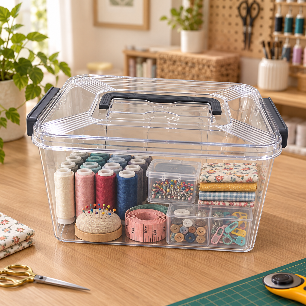 Marcalo Plastic Storage Box with Lid & Carry Handle – 10 Litre