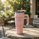 Sitarayuri Vacuum Bottle with Handle & Straw Pink - 1100ml