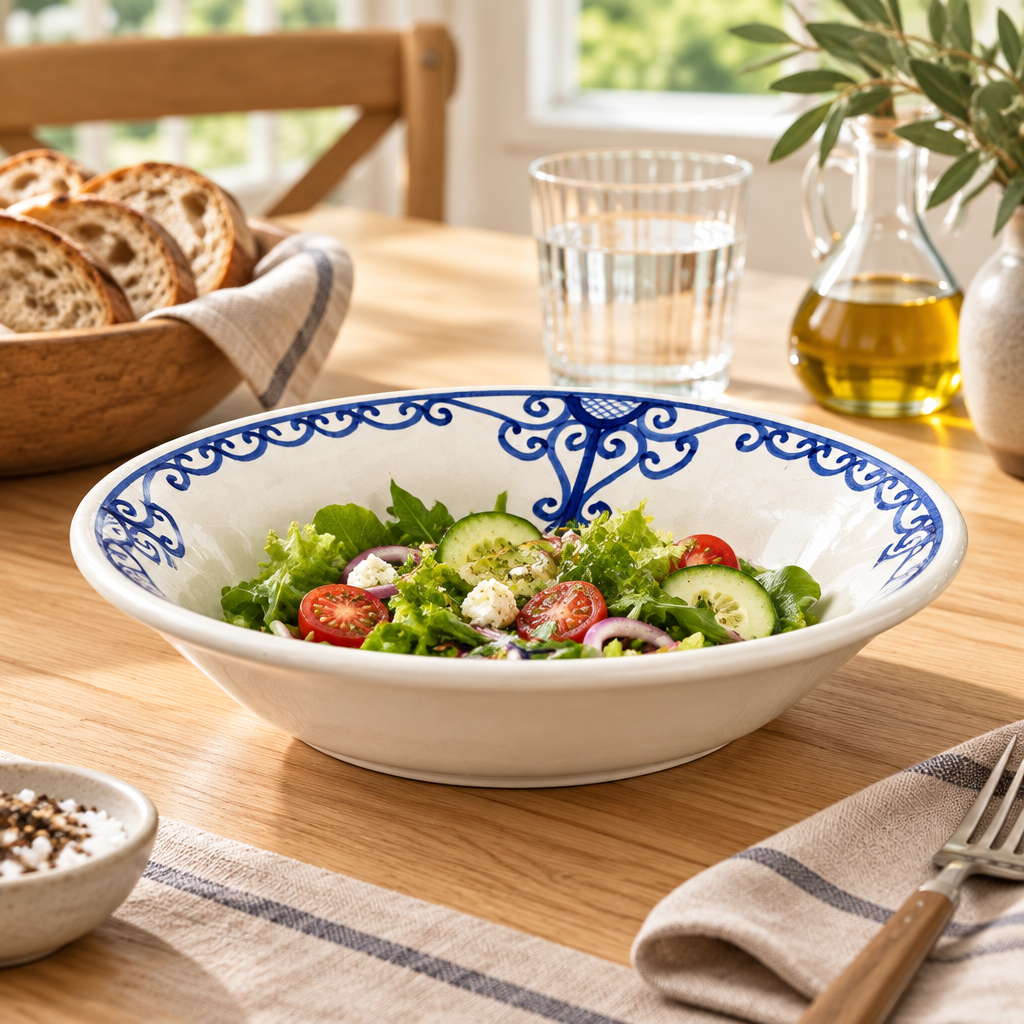 Slama Ceramic Soup Plate White  - 23cm