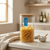 Happysmile Glass Storage Jar with Bamboo Lid - 750ml