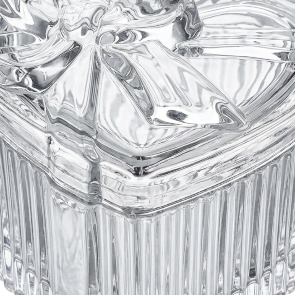Deli Heart-Shaped Glass Sugar Pot - 8cm