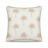 Square Cushion with Palm Tree Print Ivory & Beige - 43×43cm