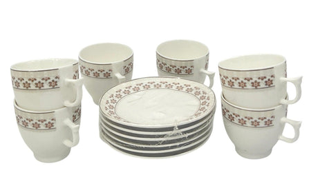 FEUILI Superior Porcelain 12pcs Cup and Saucer set, 6pcs Cup + 6pcs Saucer 100ml, Multicolour - Al Kabayel Discount CentreFEUILI Superior Porcelain 12pcs Cup and Saucer set, 6pcs Cup + 6pcs Saucer 100ml, MulticolourTea SetsFEUILIAl Kabayel Discount Centre