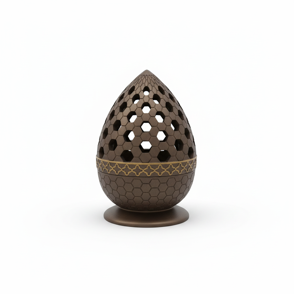 Radin Chalk Incense Burner - 12cm - Black / Brown / Silver