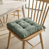 Textured Square Chair Seat Cushion Sage Green - 38×38cm