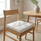 Square Palm Tree Print Seat Cushion Ivory & Beige - 40×40cm