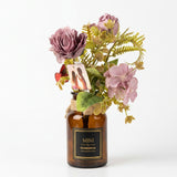 Zeem Mauve Pink Artificial Flower Arrangement with Glass Pot - 25 cm