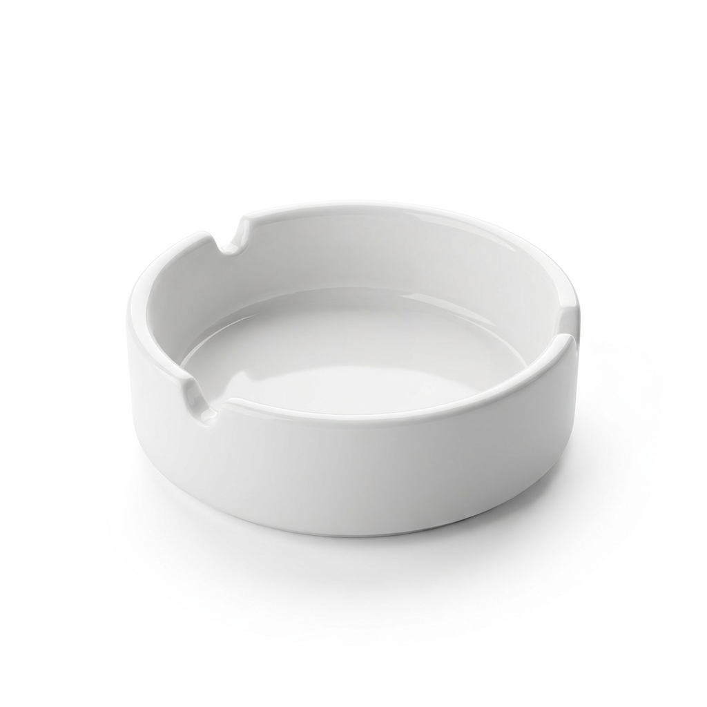 Porceletta Ceramic Ashtray White - 4 Inch